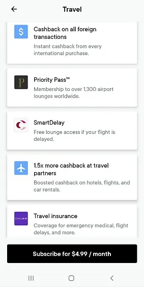 Neo Travel Benefits perk